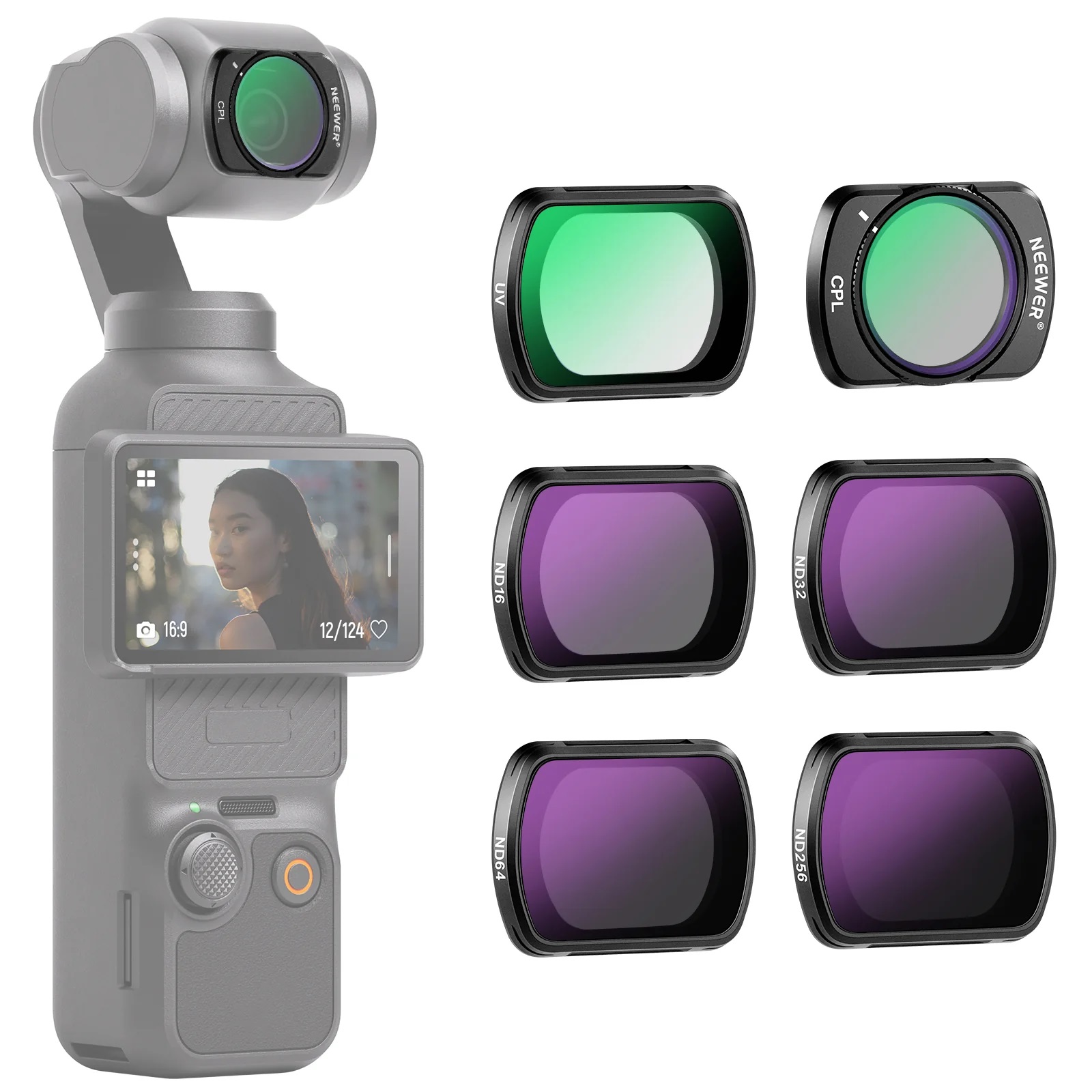 کیت فیلتر 6 تایی نیور NEEWER FL-P6 Magnetic ND/CPL/UV Filter Set for Pocket 3 / Pocket 4